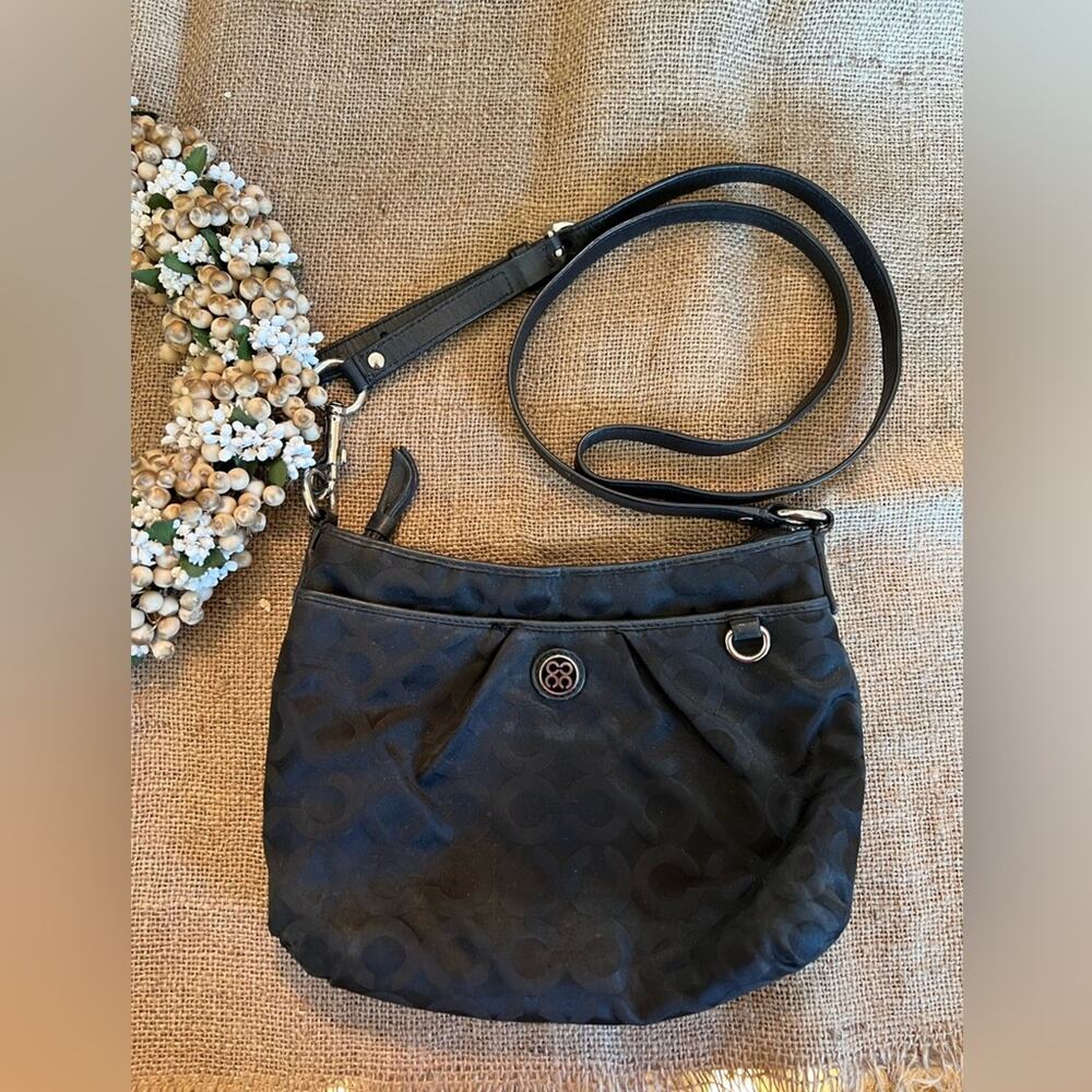 Black coach shoulder or crossbody bag